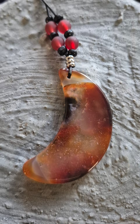 Dream Agate Half-moon pendant