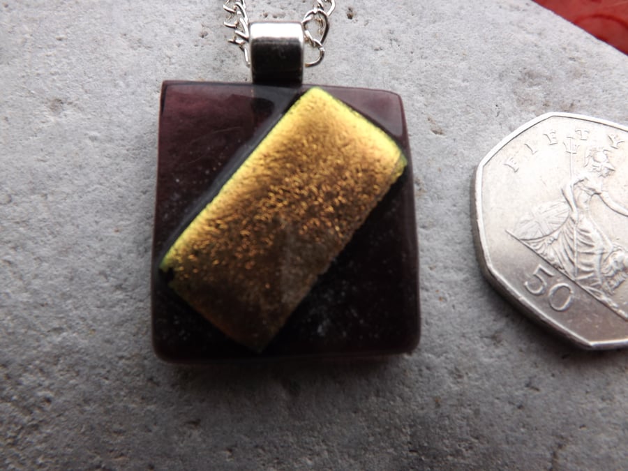 Necklace Fused Glass Flash! Folksy