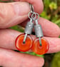 Oxidised silver and carnelian earrings - Image 2