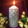 White Gothic Macabre 16th Century Death Jasmine Scented Candle 