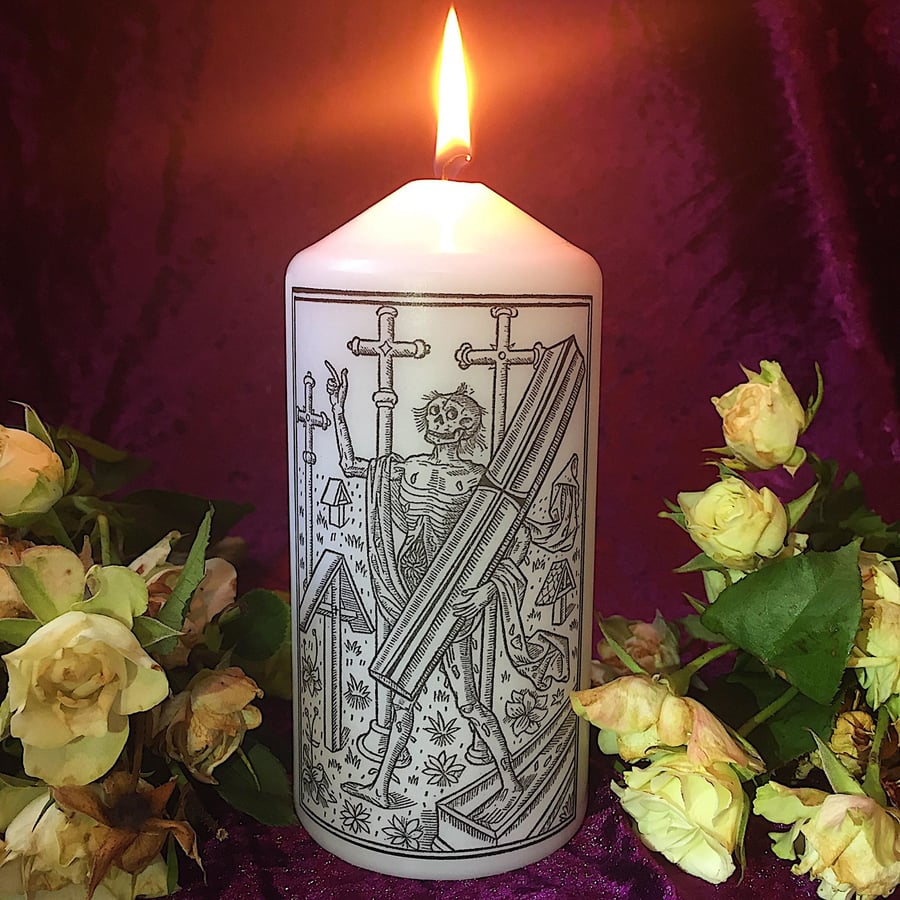 White Gothic Macabre 16th Century Death Candle