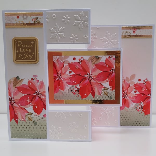 Trifold Shutter Card - Pretty Poinsettia