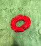 2 Red Extra Extra Small Scrunchies Hair Ties - Image 1
