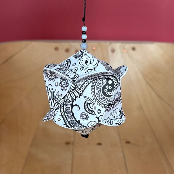 Black and White Geometric Bauble 