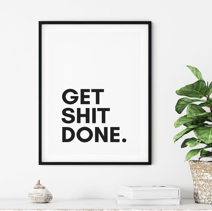 BATHROOM WALL ART, Get Shit Done, Bathroom Sign... - Folksy