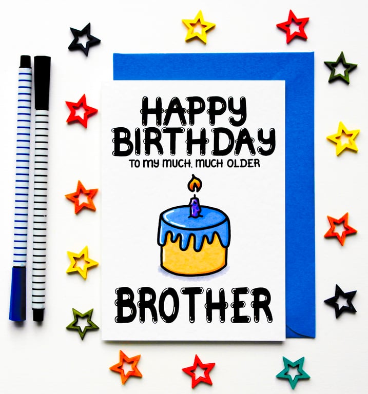 Funny Birthday Card For Older Brother From Younger Sister, Brother, Sibling