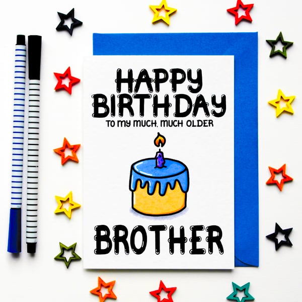 Funny Birthday Card For Older Brother From Younger Sister, Brother, Sibling