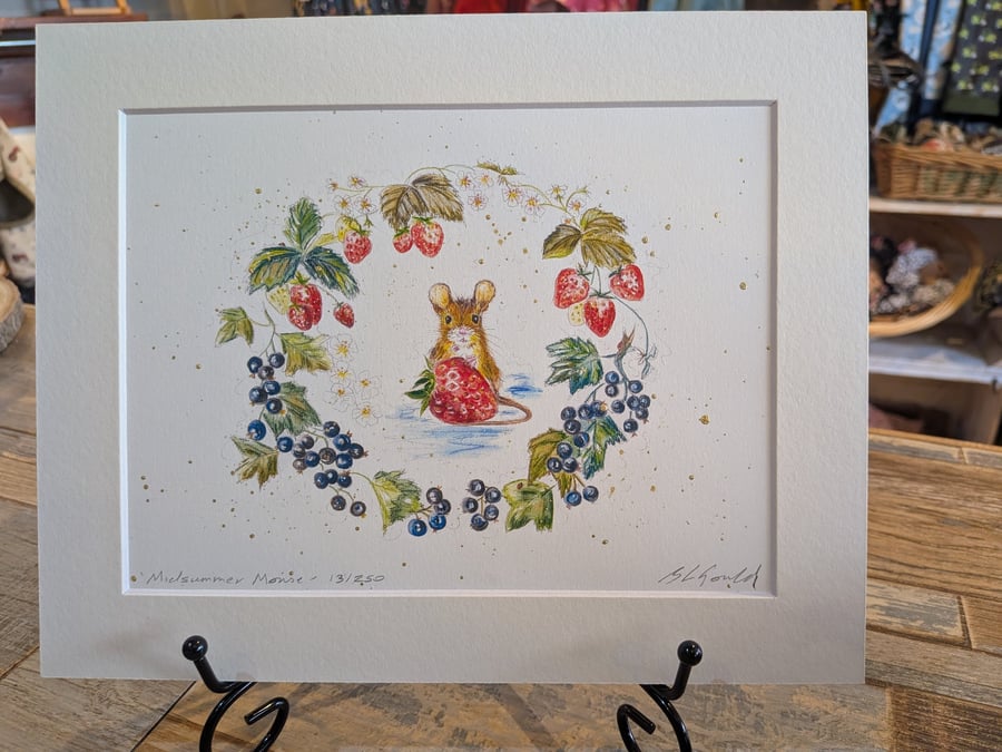 Midsummer Mouse, an A5 or A4 limited edition print