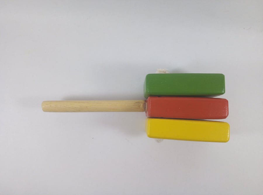 Montessori colorful wooden clapper.