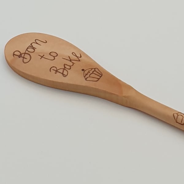  SECONDS SUNDAY SALE Pyrography wooden spoon baking gift, spoon for baker 