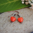 Red heart earrings