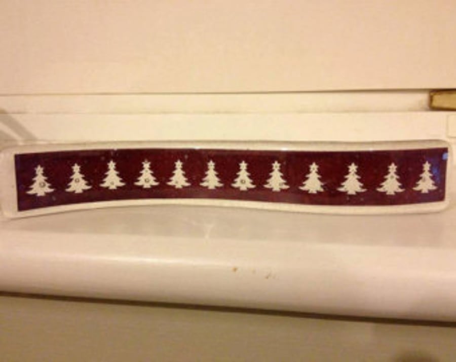 Fused Glass Freestanding Copper Christmas Tree Wave