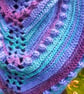 Handmade Crochet Ombre Shawl, Wool Blend - Image 8