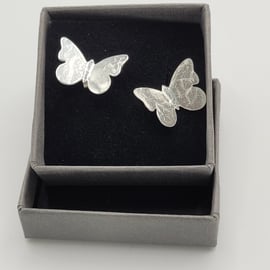 Sterling Silver Butterfly Stud Earrings