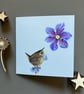 The Clematis Wren Blank Greeting Card