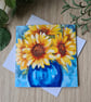 Sunflower painting printed card - Image 1