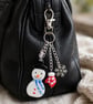 Large Glass Snowman Handbag Charm - Image 2