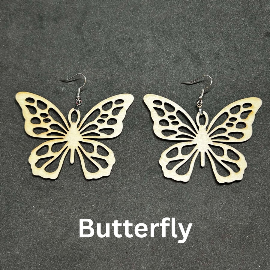 Animal and Insect Wooden Earrings