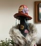 Boho Hippy Chic Bottle Decoration Folk Art Patchwork & Fur Trim 35cm Height - Image 5