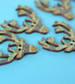 Wooden Stag Buttons Blues Aqua 6pk 30x30mm Deer Antlers (STG6) - Image 3