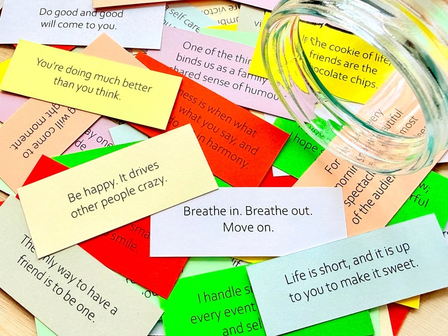 365 Positive Quotes Cards - Daily Affirmations - Motivation & Self Care Jar Fill