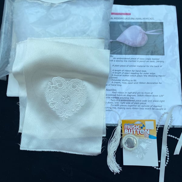 Wedding Musical Heart KIT. Sew it Yourself. Here Comes the Bride.