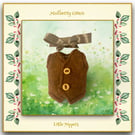 Little Nippers Brown and Mustard Cotton Lined Waistcoat and Bow Tie