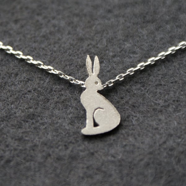 Edge of the woods tiny hare or rabbit necklace