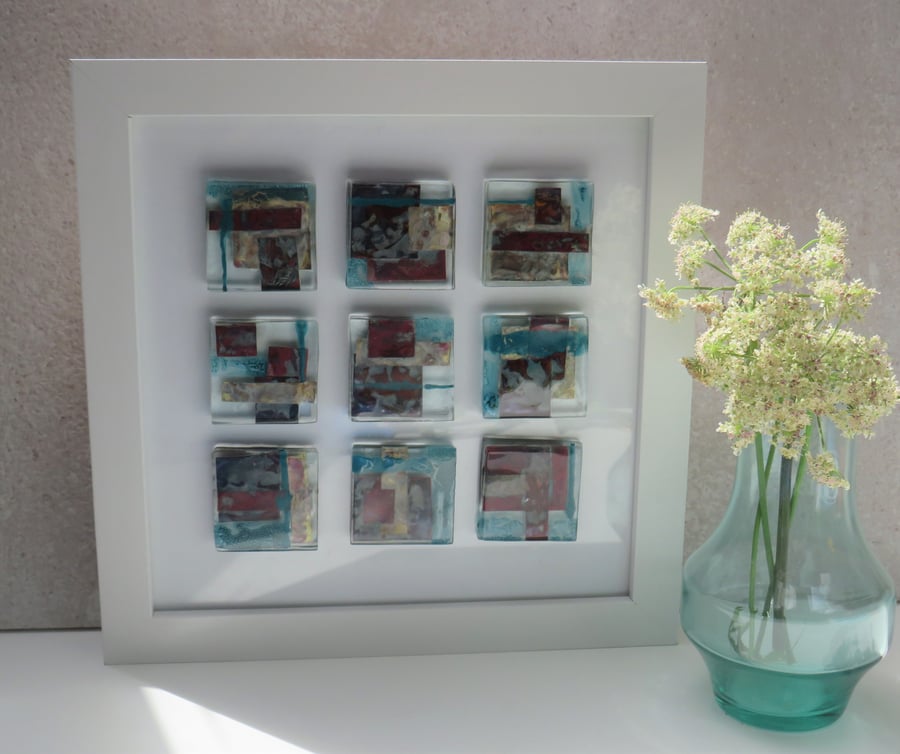 Fused Glass Abstract Grid