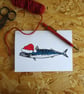 Cornish Mackerel Christmas Card, pack of 5 - cute fish, xmas, coastal, funny - Image 5