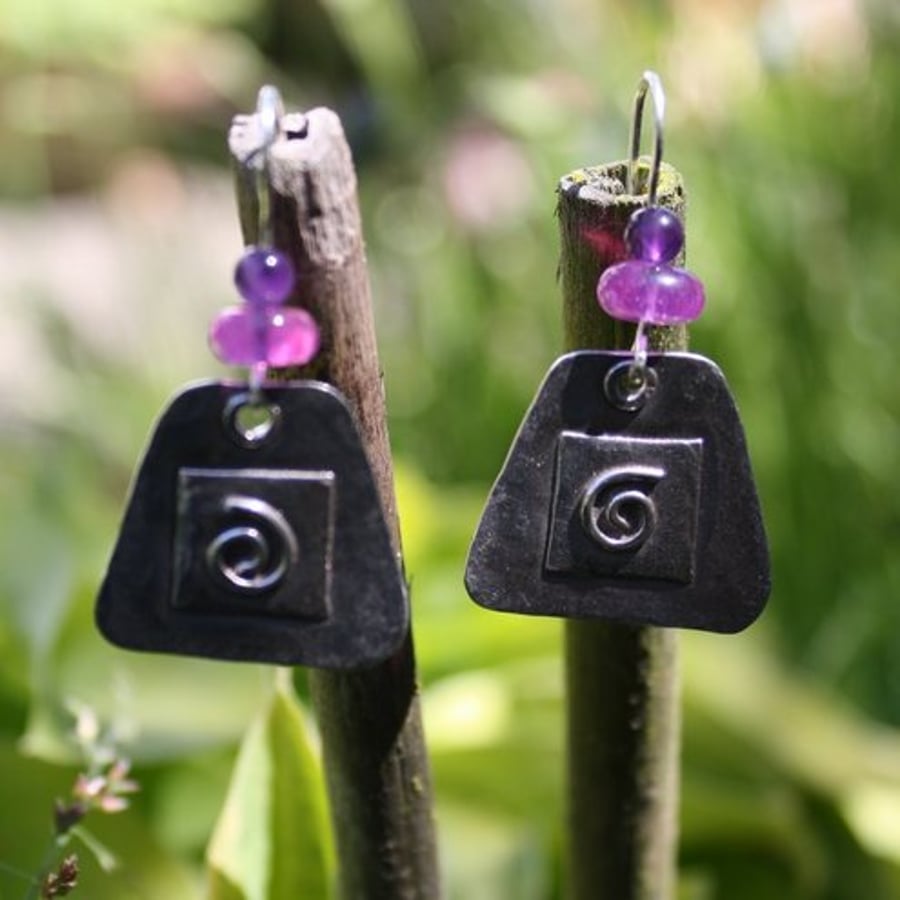 Ammonite Silver earrings