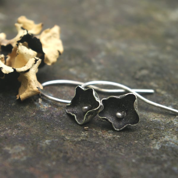Silver Lichen Earrings