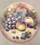 Worcester Fruit . Handpainted bone china coupe plaque i