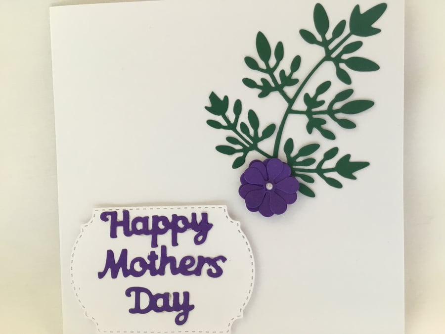 Pretty purple flower Mother's Day card CC203