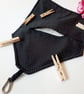 Black and white polkadot clip on peg bag, free uk delivery.   - Image 9