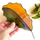Stained glass autumn colours oak leaf suncatcher, Falling Leaves
