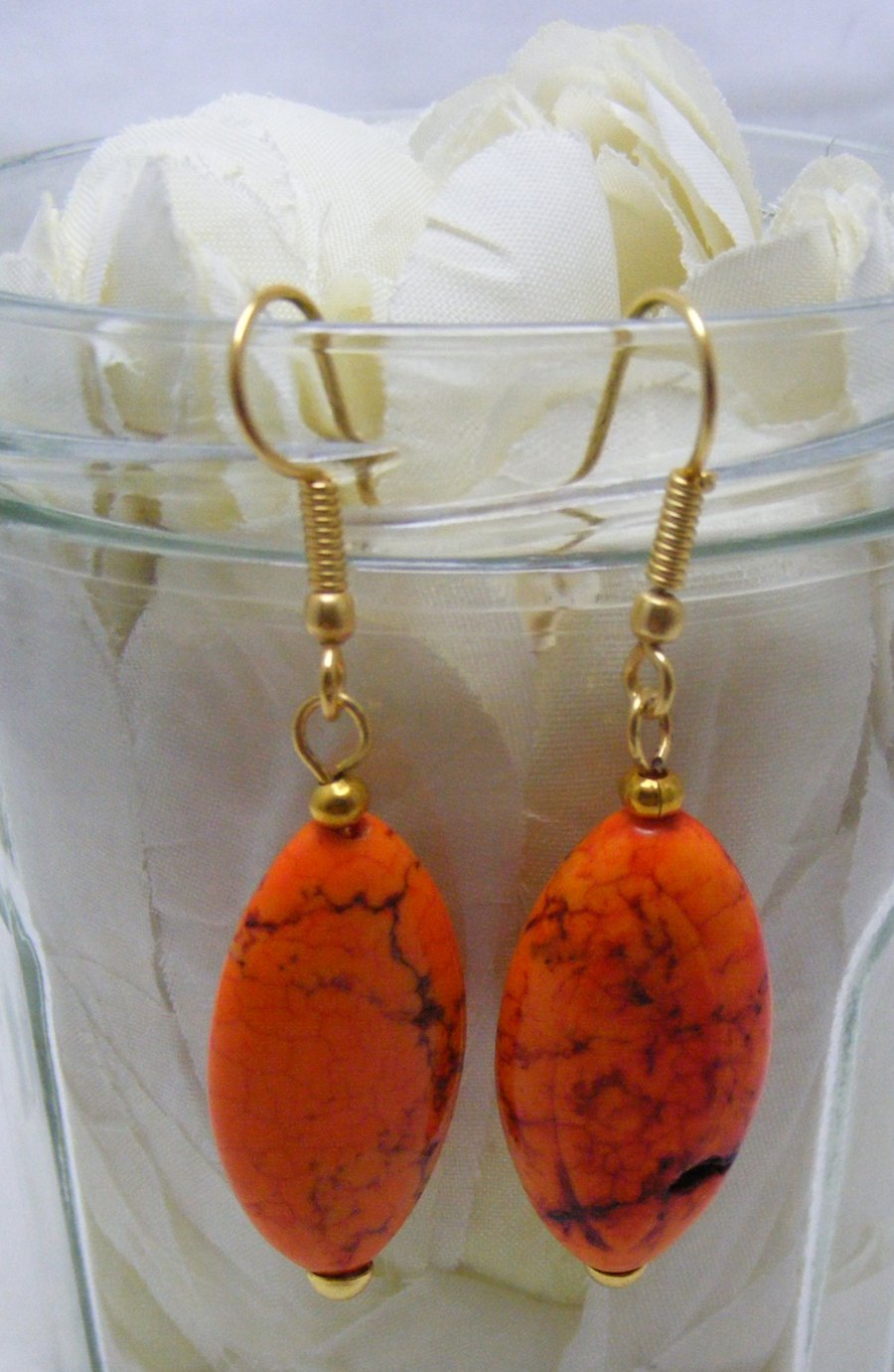Orange Magnesite Earrings