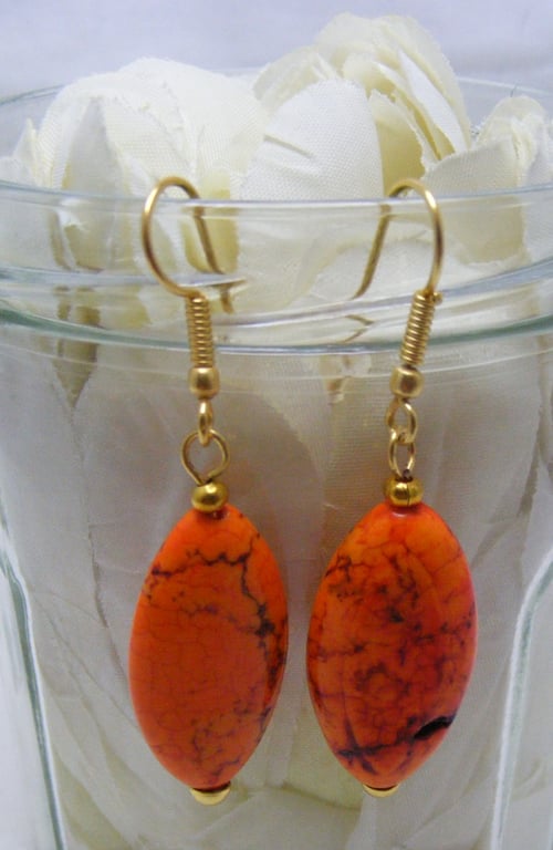 Orange Magnesite Earrings