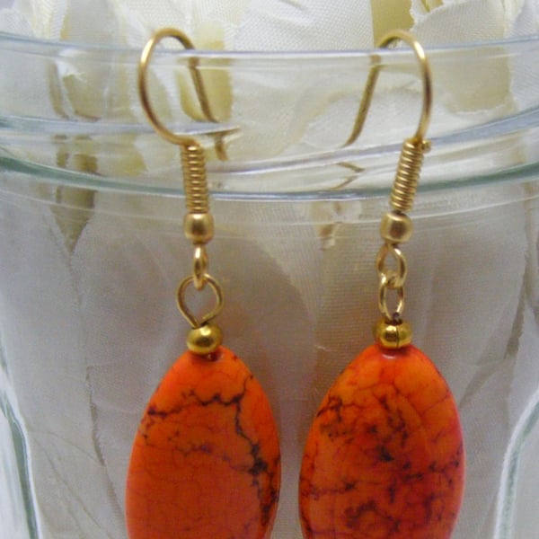 Orange Magnesite Earrings