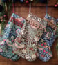 William Morris Christmas Stocking Strawberry Chocolate Slate