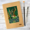 A5 embroidered Garden with snail sketchbook, journal or scrapbook.  
