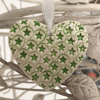Small Ceramic heart green star decoration