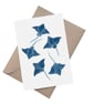 Watercolour Spotted Eagle Rays: A5 Blank Greetings Card 