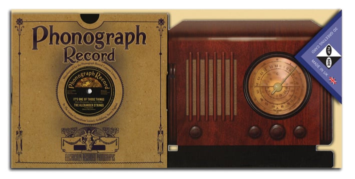 1920s Phonograph record and radio greeting card with sleeve