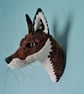 Faux fox wall mount in rust Abraham Moon wool tartan - Ruskin - Image 3
