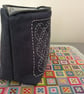 Small fabric purse with sashiko embroidery detail lined with liberty cotton fabr - Image 4