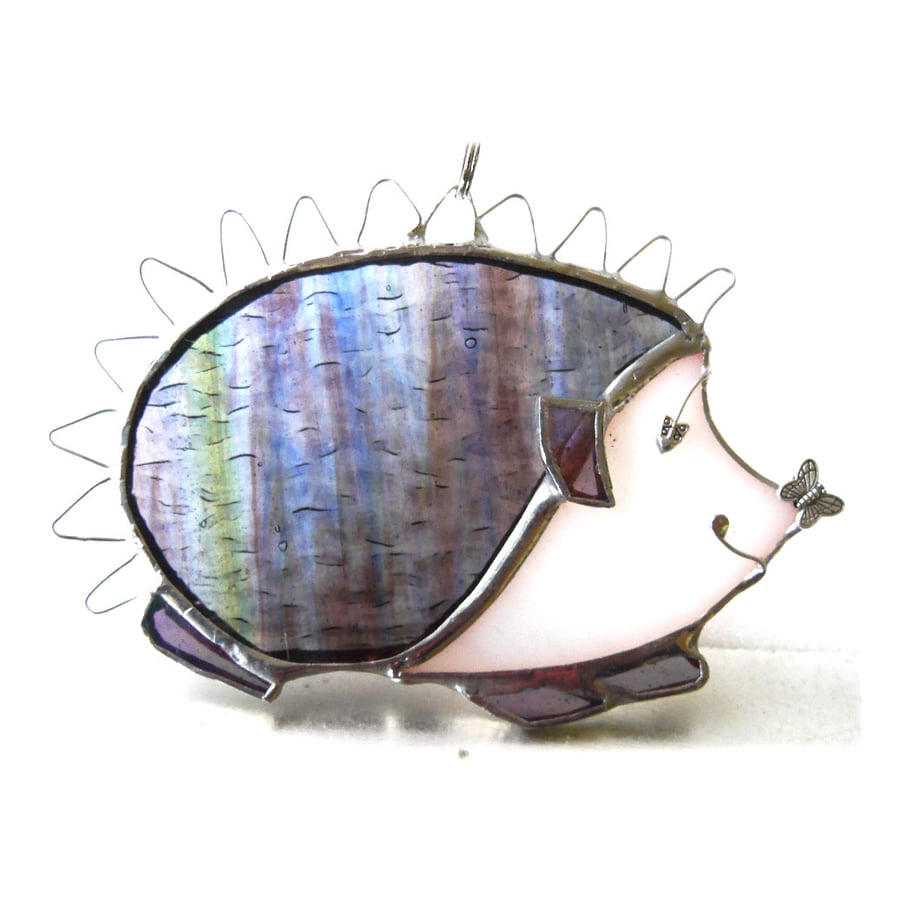 Hedgehog Suncatcher Stained Glass Handmade 