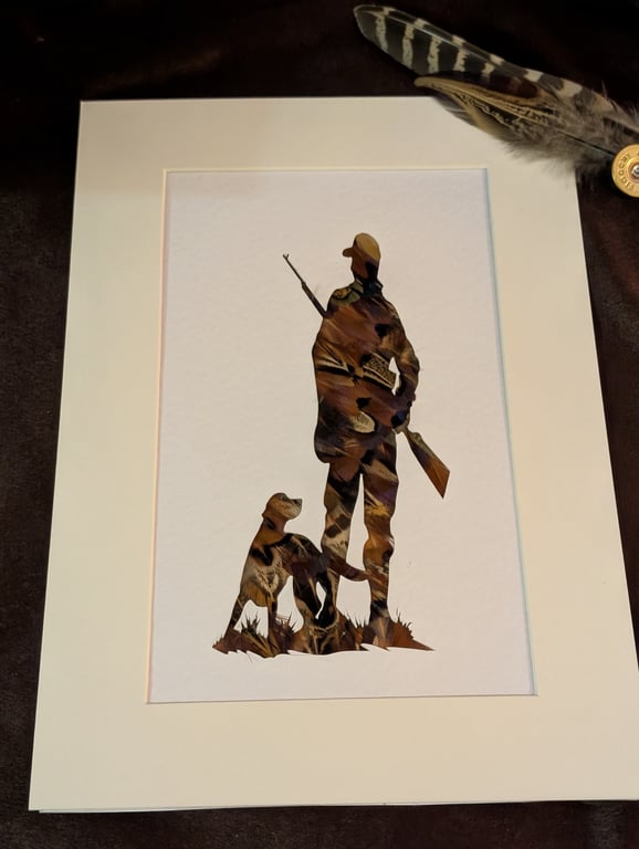 Shooter and Gundog Feather Art – Handmade Countryside Picture