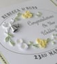 Wedding day congratulations card with quilled flowers