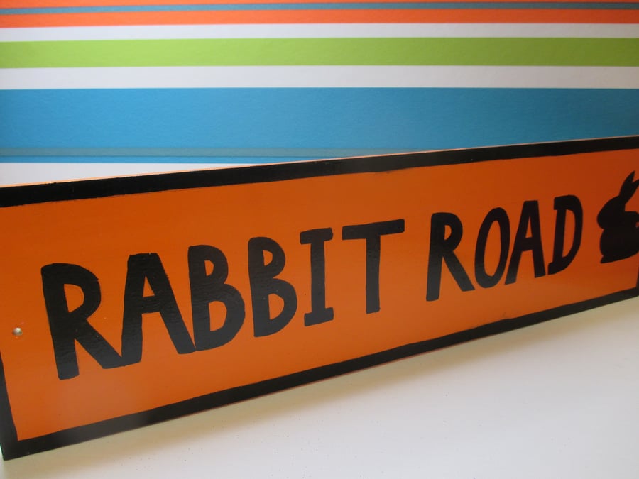 Rabbit Hutch Shed Sign Bunny Road Name Rabbit Road